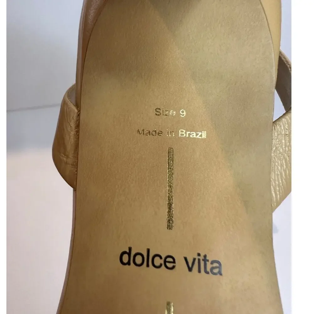 Dolce Vita Gwin Ankle Strap Heels Nude Women’s Size 9 Minimalist Dress Sandals